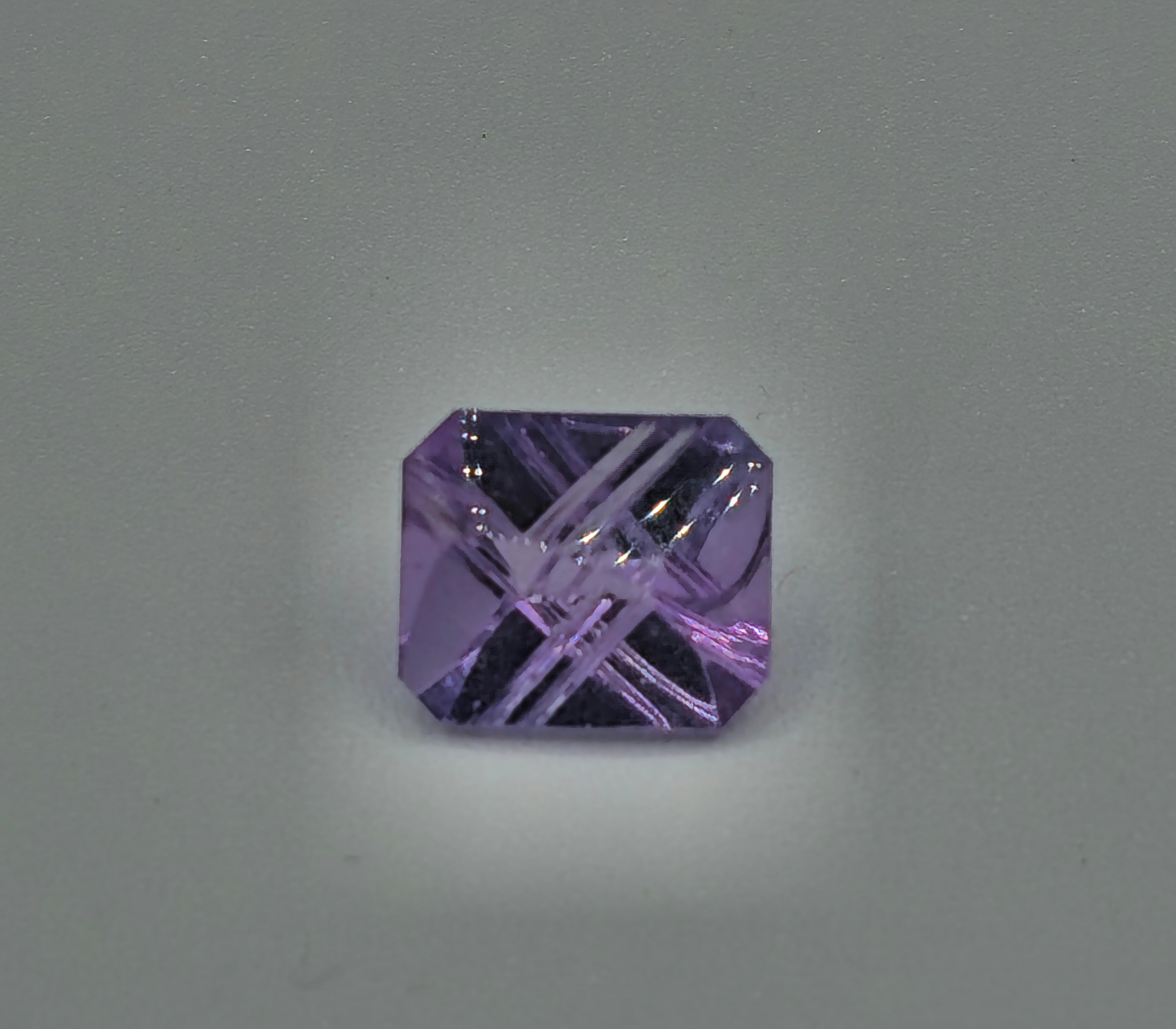 Taglio radiant 5 ct Brazil Radiant Amethyst Natural Fantasy Cut 12X10 in vendita