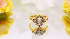 5 CT Natural Cats Eye Diamond Ring