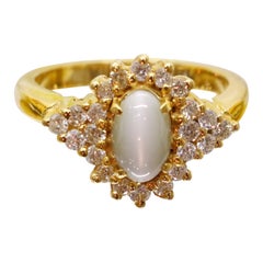 5 CT Natürlicher Katzenauge-Diamantring