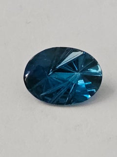 5 ct Oval London Blue Topaz 12X10 Fantasy Cut