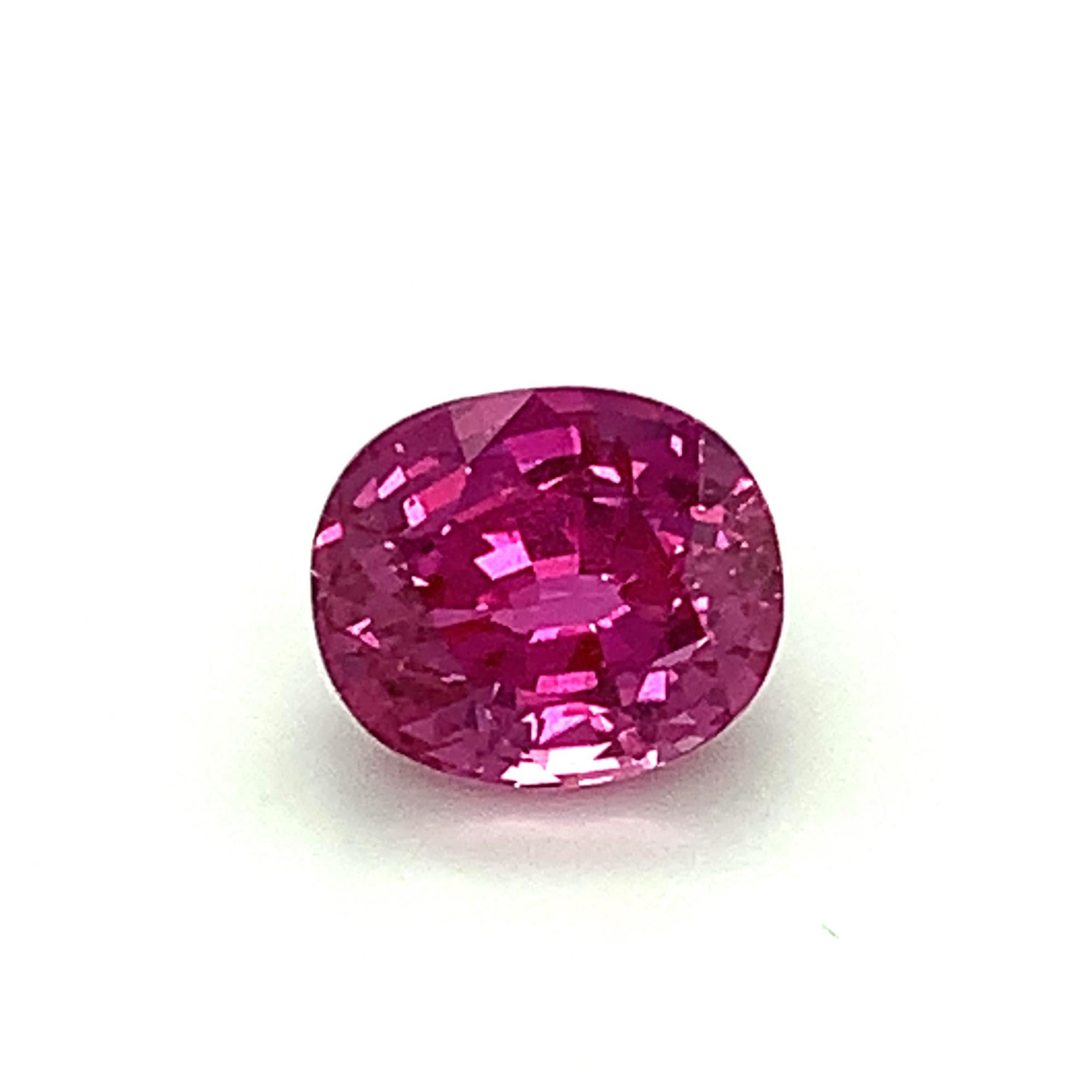 5.00 Carat Purple Pink Sapphire Oval, Unset Loose Gemstone, GIA Certified 1