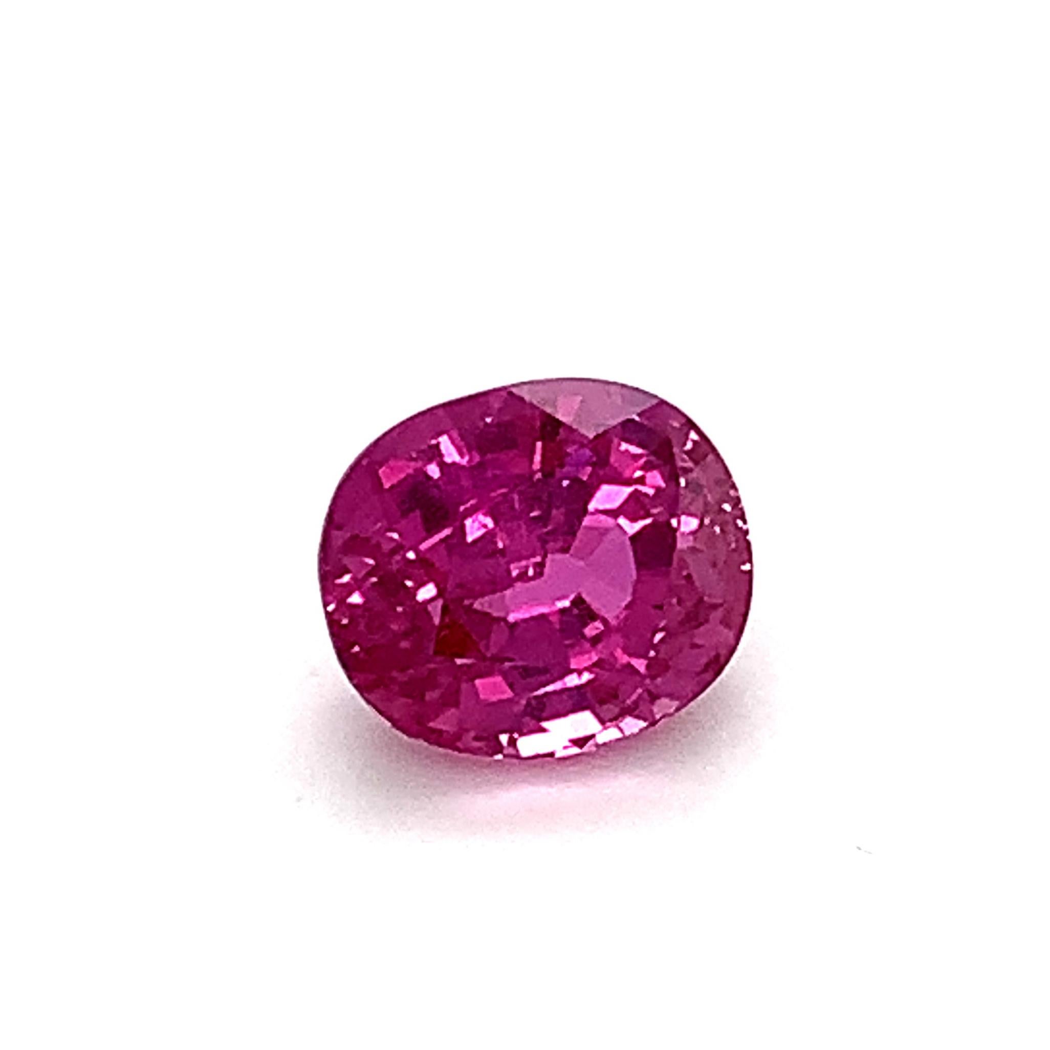 5.00 Carat Purple Pink Sapphire Oval, Unset Loose Gemstone, GIA Certified 2