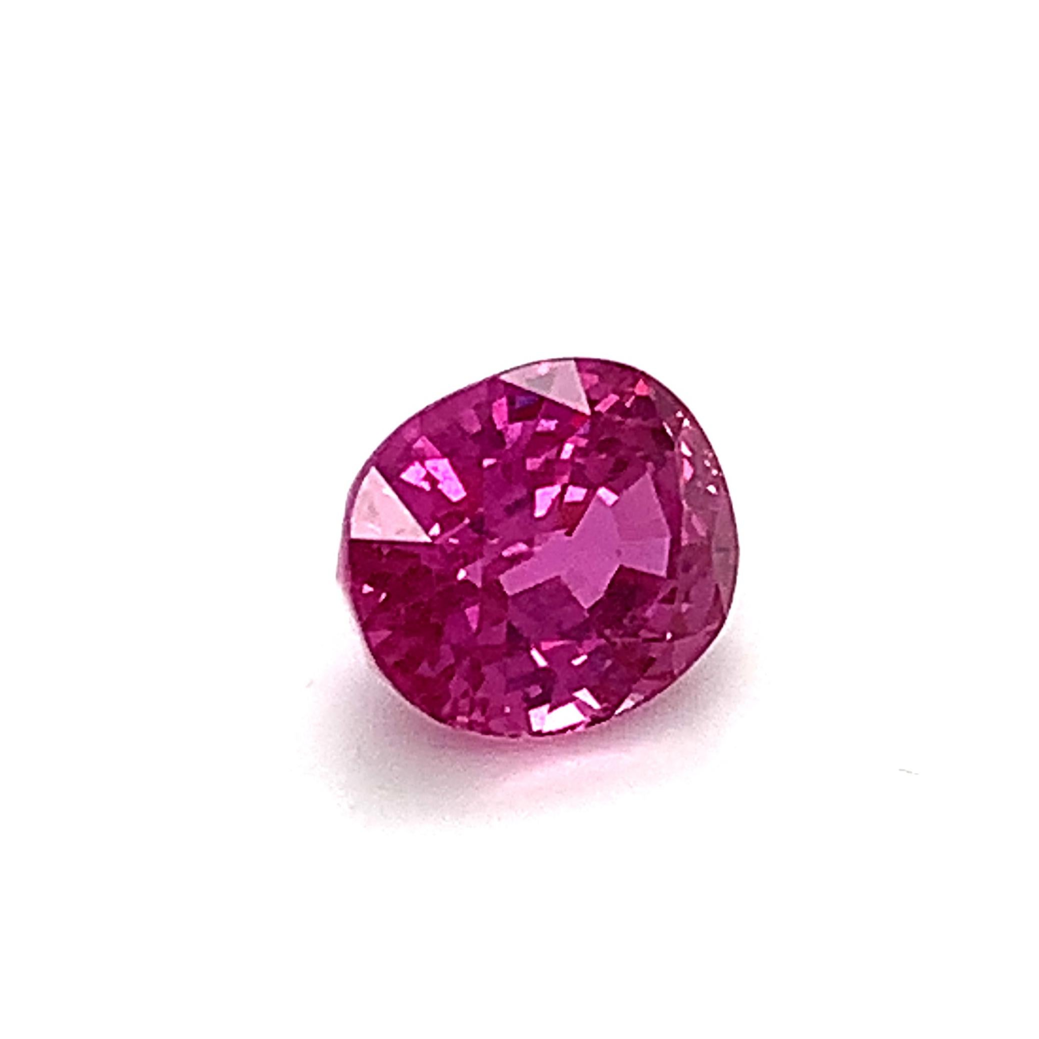 5.00 Carat Purple Pink Sapphire Oval, Unset Loose Gemstone, GIA Certified 3