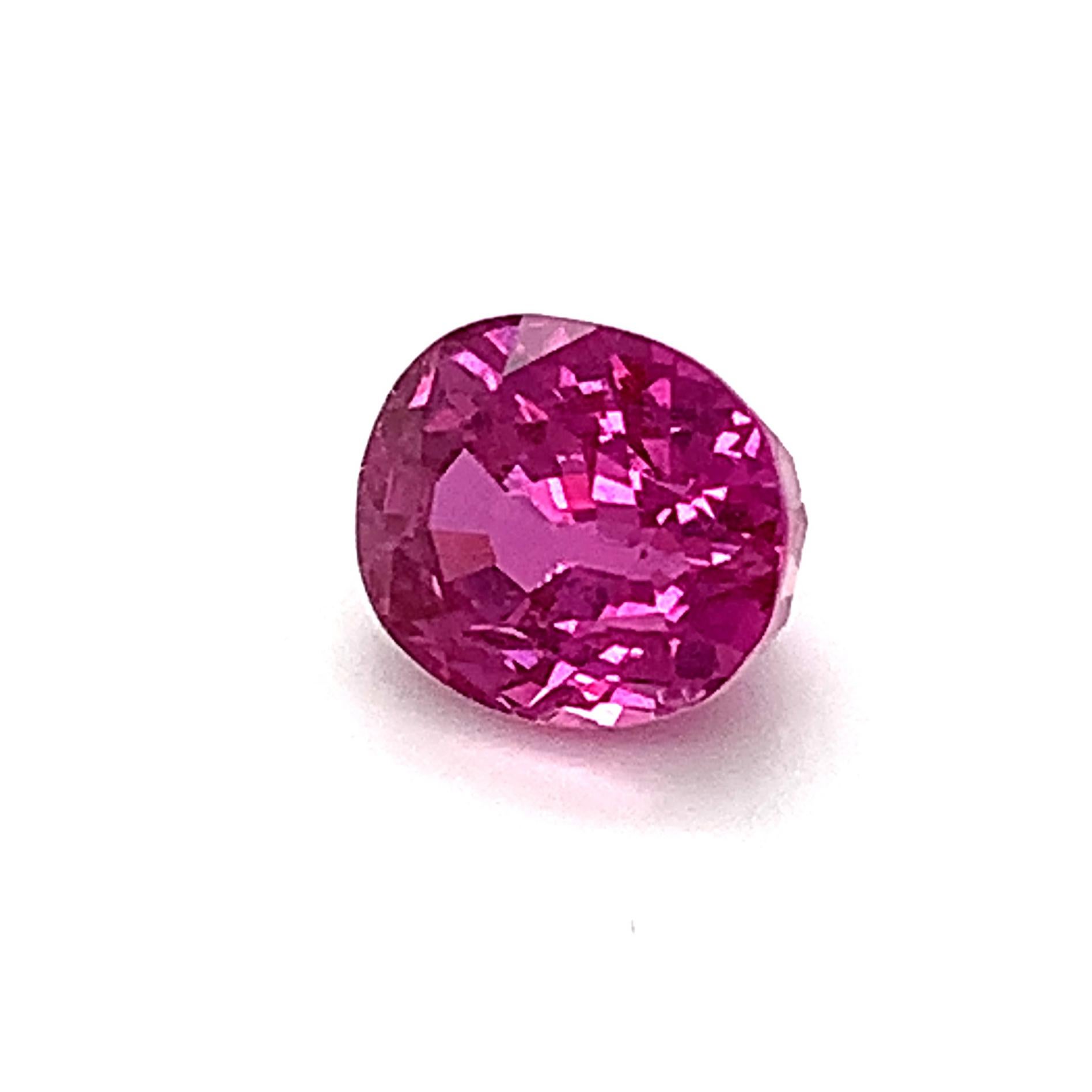 5.00 Carat Purple Pink Sapphire Oval, Unset Loose Gemstone, GIA Certified 4