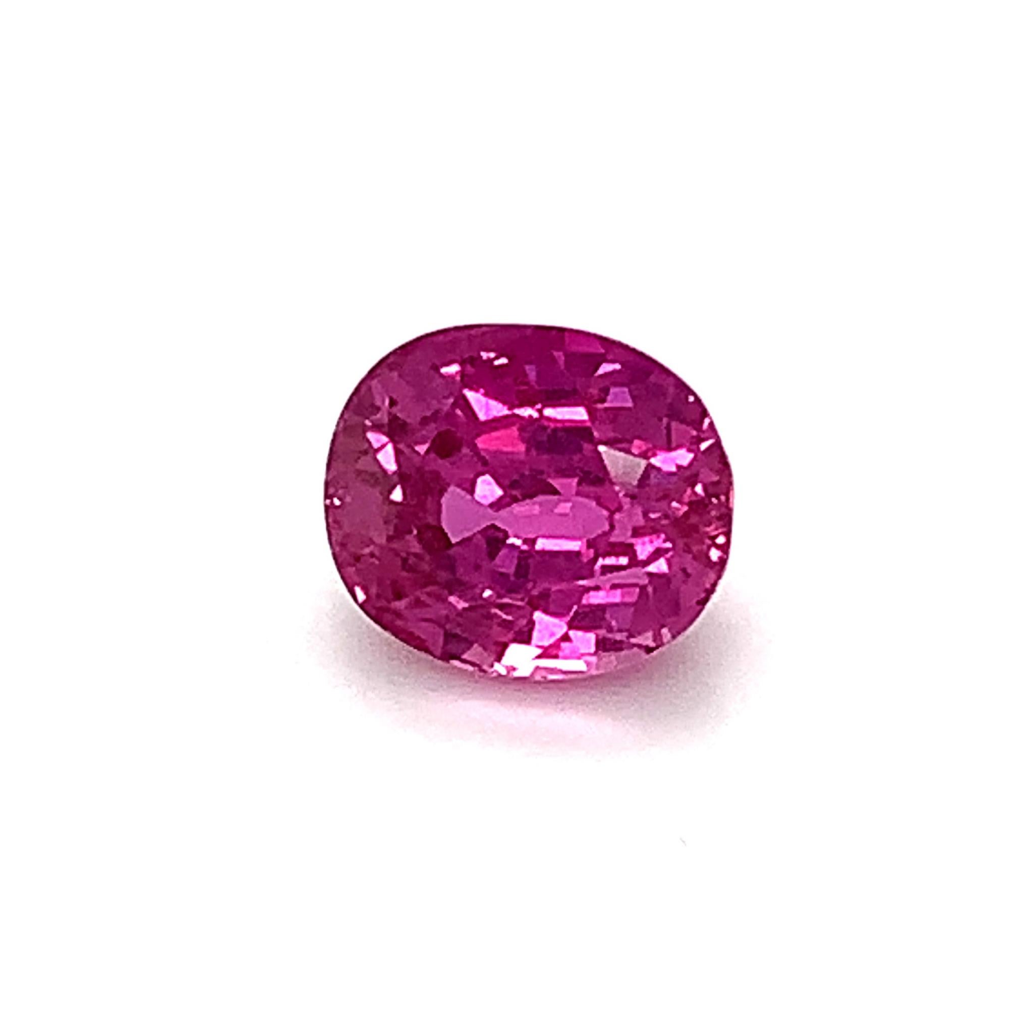 5.00 Carat Purple Pink Sapphire Oval, Unset Loose Gemstone, GIA Certified 5