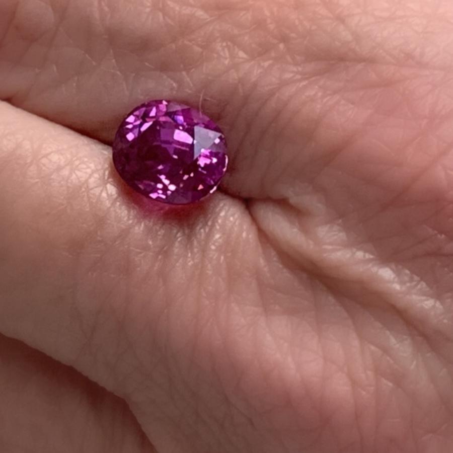 5.00 Carat Purple Pink Sapphire Oval, Unset Loose Gemstone, GIA Certified 7