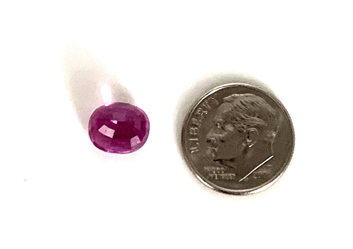 5.00 Carat Purple Pink Sapphire Oval, Unset Loose Gemstone, GIA Certified 8