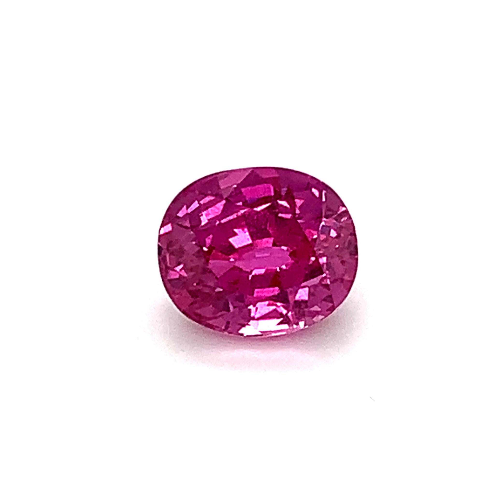 Women's or Men's 5.00 Carat Purple Pink Sapphire Oval, Unset Loose Gemstone, GIA Certified