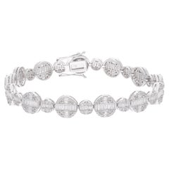 5 Ct. SI Clarity HI Color Baguette Diamond Multi Disc Bracelet 18 Kt White Gold