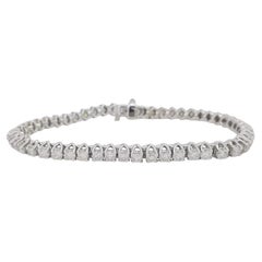 5 ct total weight Round Brilliant Cut Diamond Straight Line Tennis Bracelet