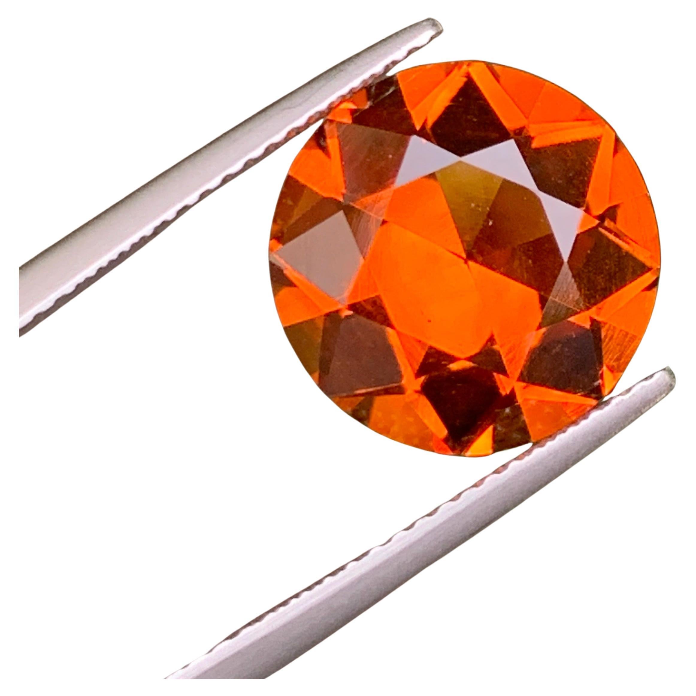 5 Karat Deep Orange Farbe Runde Form Mandarin Citrin Edelstein für Schmuck 12mm