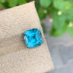 5 Cts Electric Blue Tourmaline Gemstone Square Cushion Cut for Jewellery 10 mm