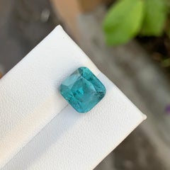 5 Cts Electric Blue Tourmaline Gemstone Square  Taille coussin pour bijoux 10 mm