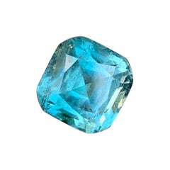 5 Cts Electric Blue Tourmaline Gemstone Square Cushion Cut for Jewellery 10 mm