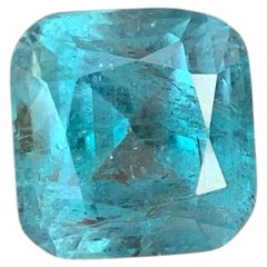 5 Cts Electric Blue Tourmaline Gemstone Square  Taille coussin pour bijoux 10 mm