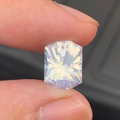 Pierre précieuse en vrac de 5 carats, quartz laiteux blanc, taille « Octagon Precision Cut », pour bague et pendentif