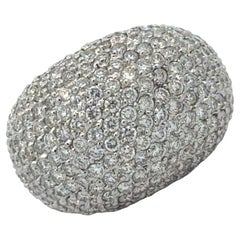 5 CTW Pavé Diamond 14 Karat White Gold Bombé Dome Ring.