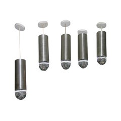 5 Danish Stainless Steel Glass Pendant Lights