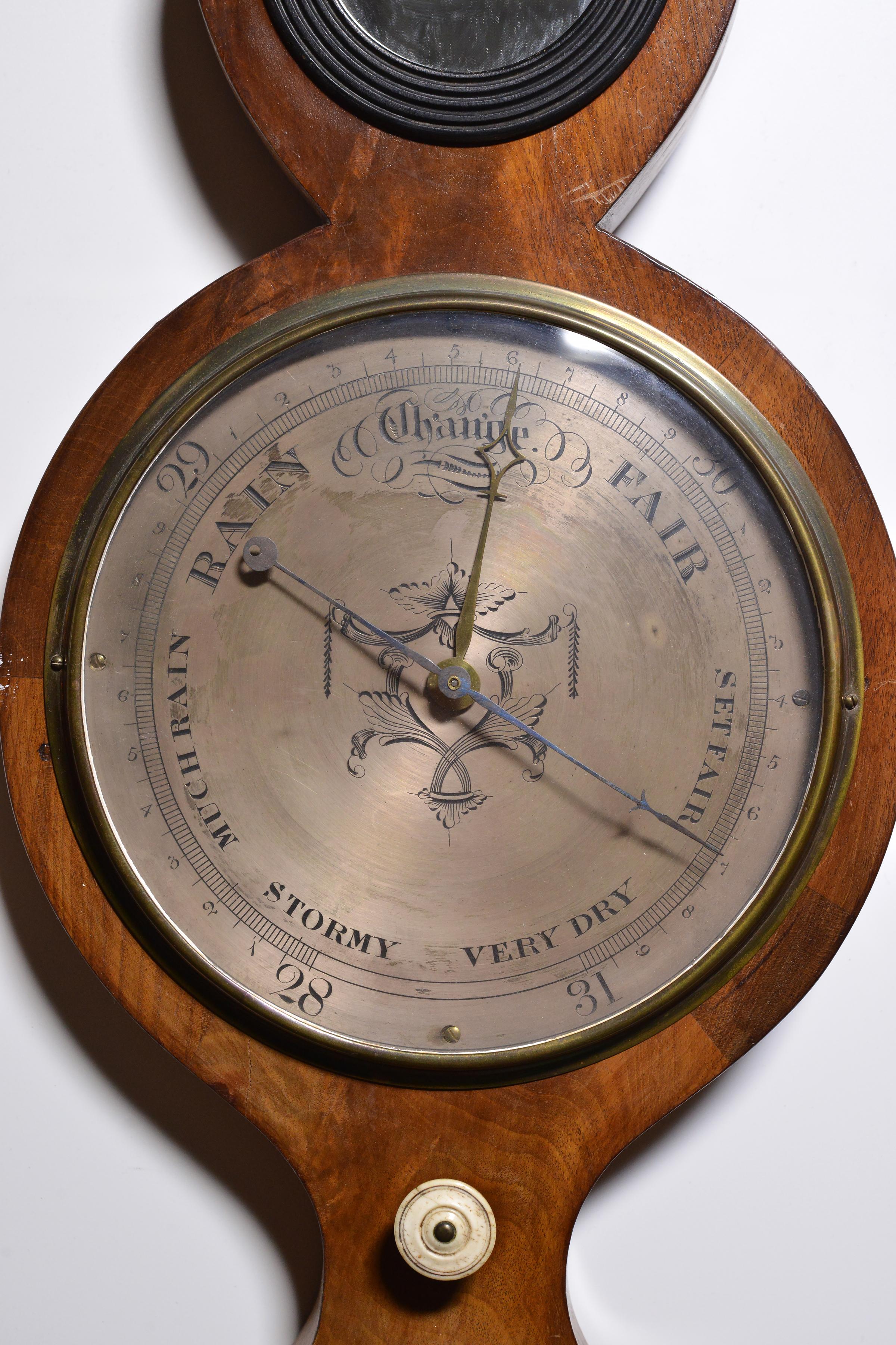 5 Zifferblatt Elegantes viktorianisches Barometer aus der ersten Hälfte des 19. Jahrhunderts von P Corti Exeter (Viktorianisch) im Angebot