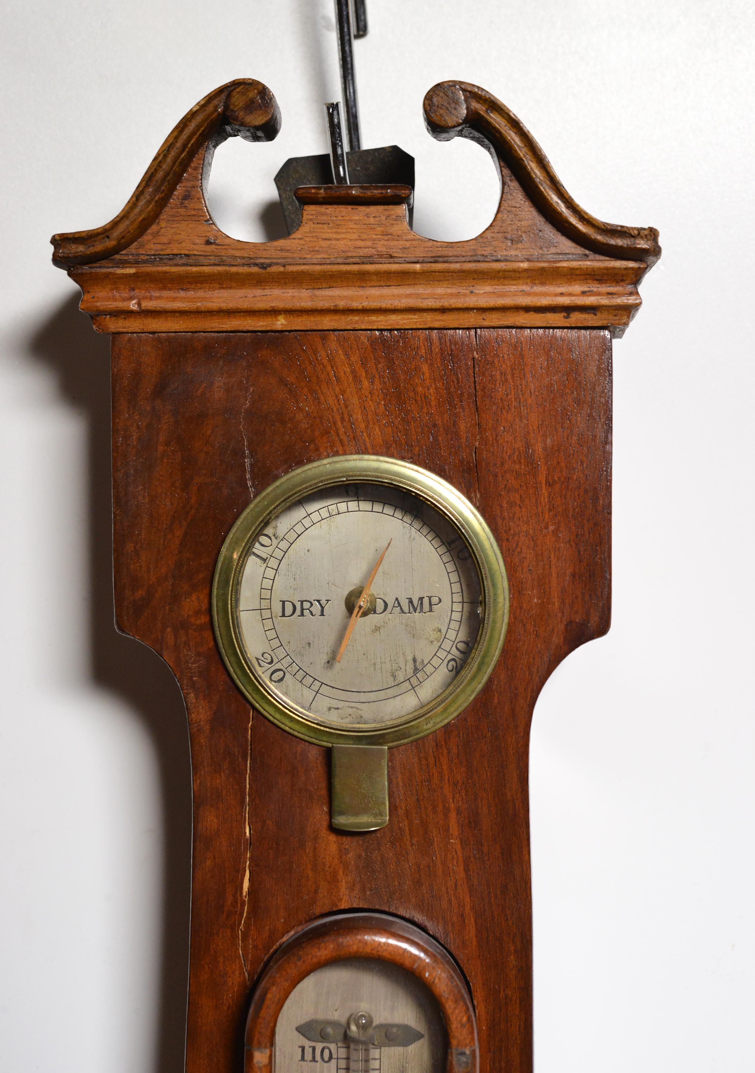 Hand-Carved 5 dial Elegant Victorian Barometer First half of 19th century by P Corti Exeter For Sale