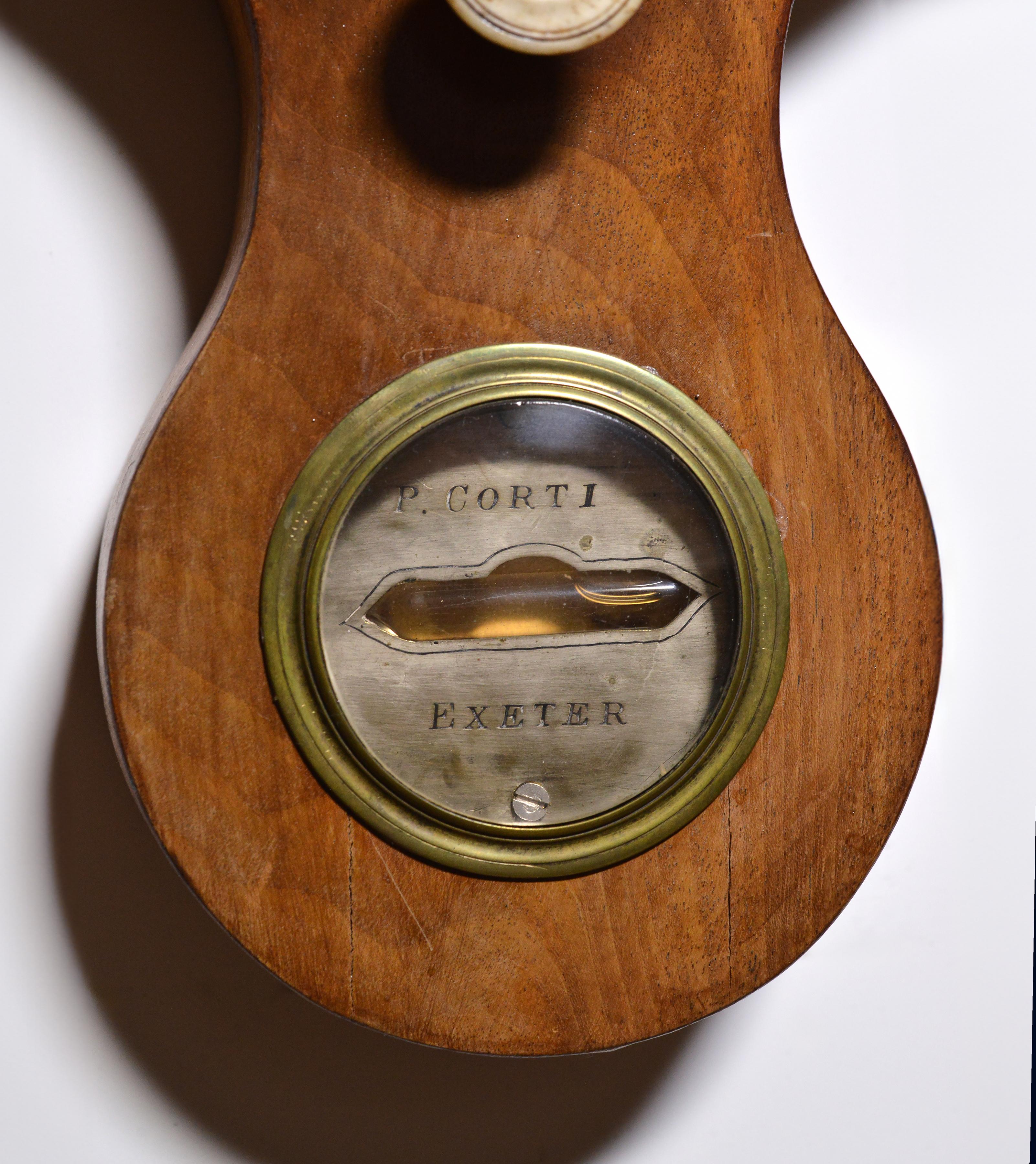 Silver Plate 5 dial Elegant Victorian Barometer First half of 19th century by P Corti Exeter For Sale