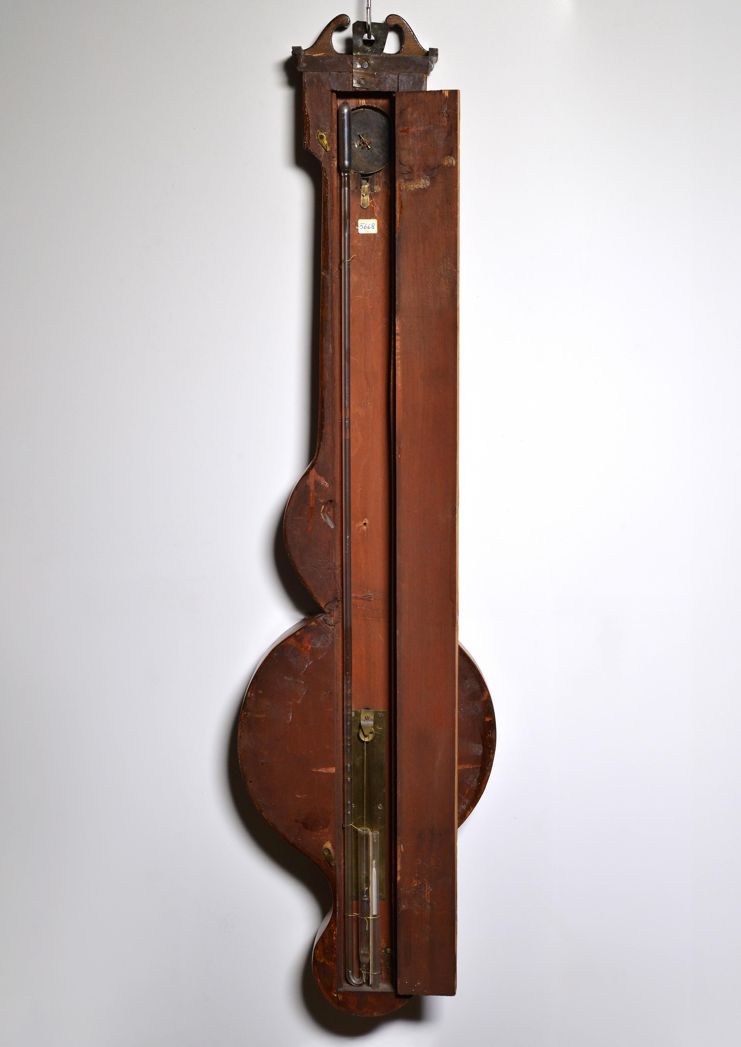 5 dial Elegant Victorian Barometer First half of 19th century by P Corti Exeter For Sale 1