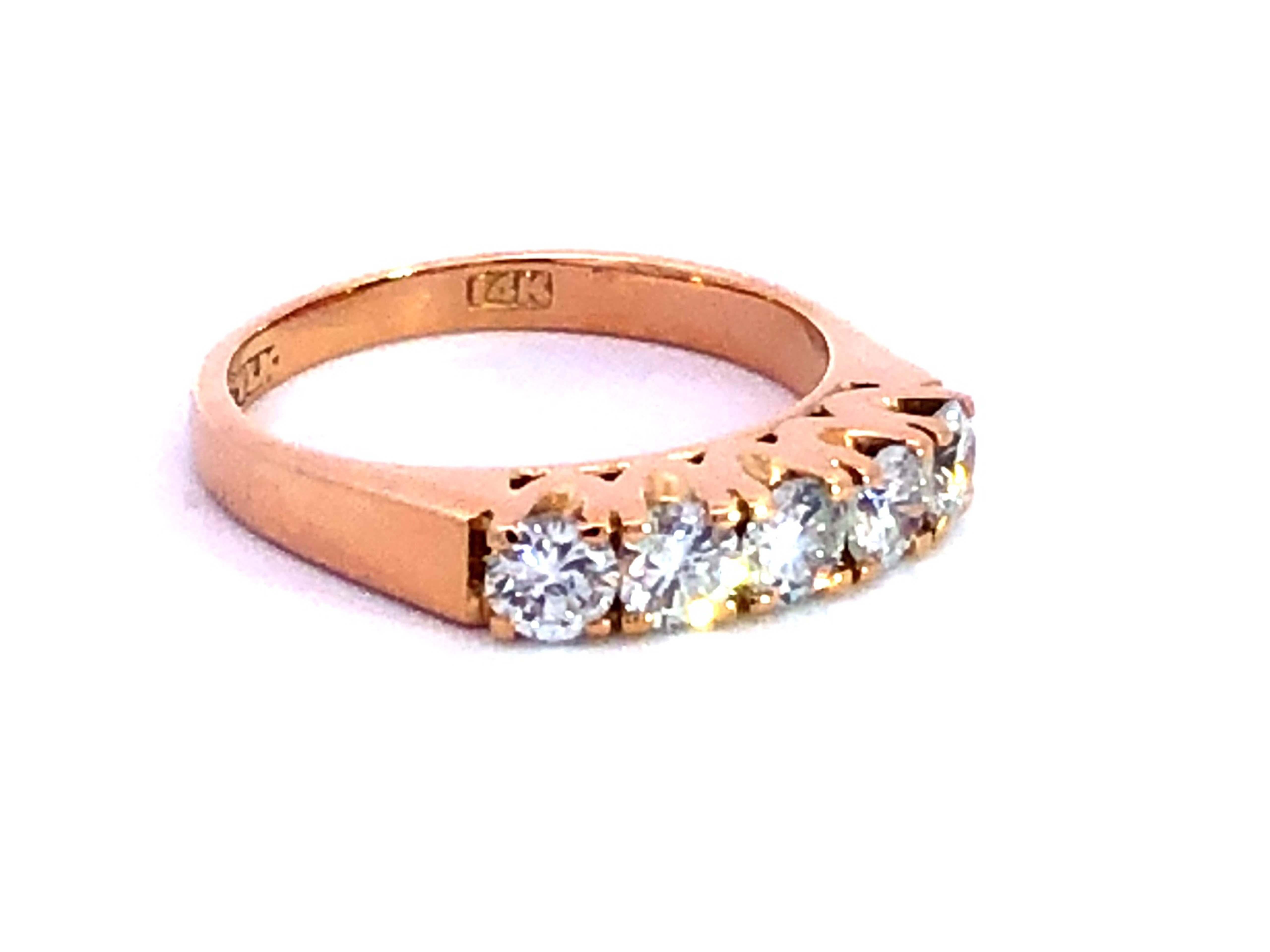 Marquise Cut 5 Diamond 14K Yellow Gold Ring For Sale