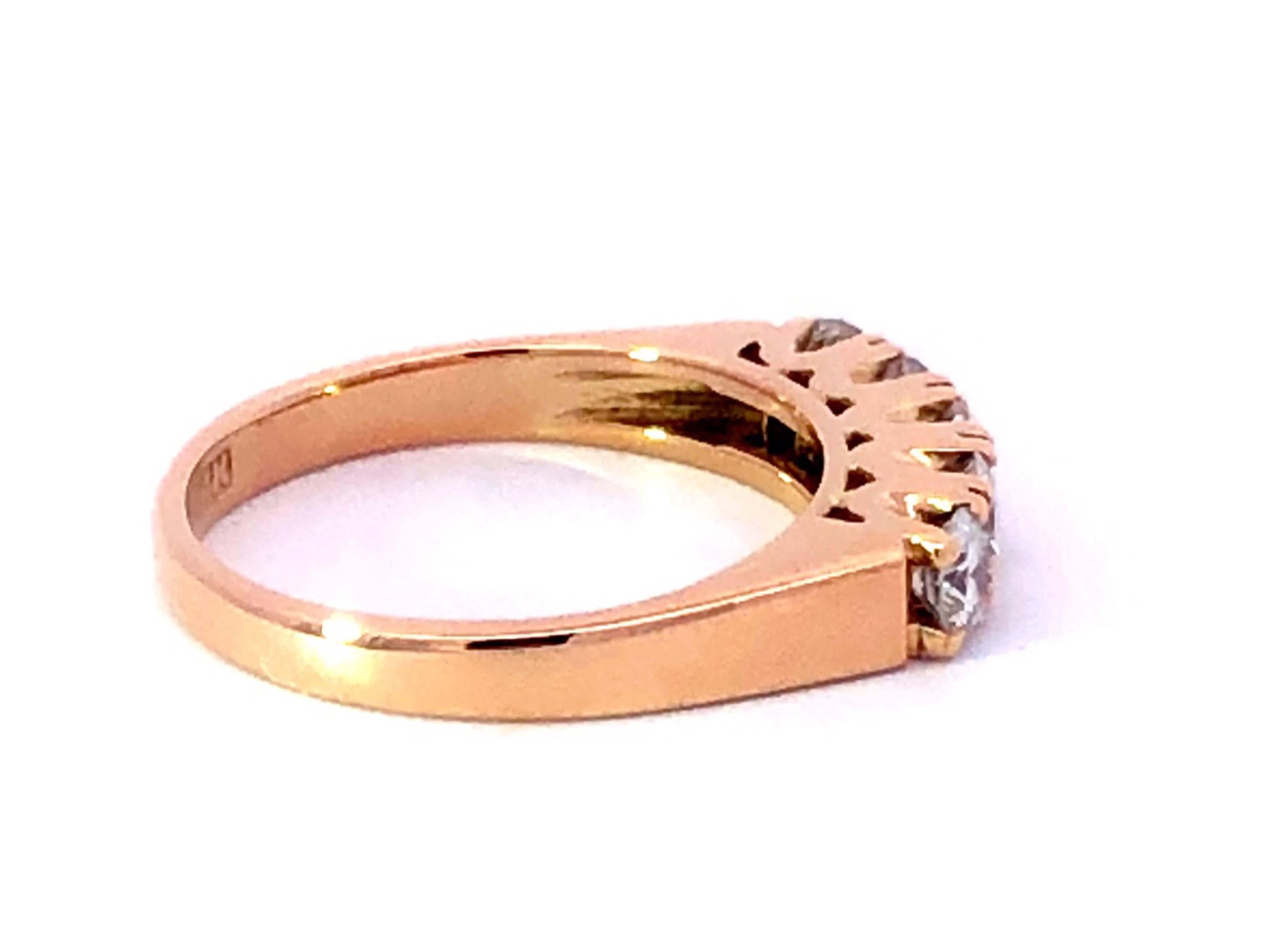 5 Diamond 14K Yellow Gold Ring For Sale 1