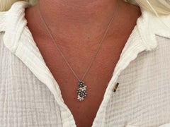 5 Diamond Flower Pendant Necklace in 14k White Gold