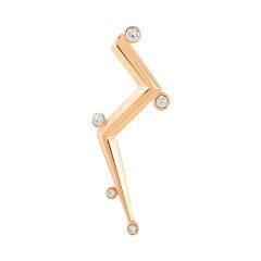 5 Diamant-Licht-Ohrring 'Single' aus 14 Karat Roségold mit weißen Diamanten