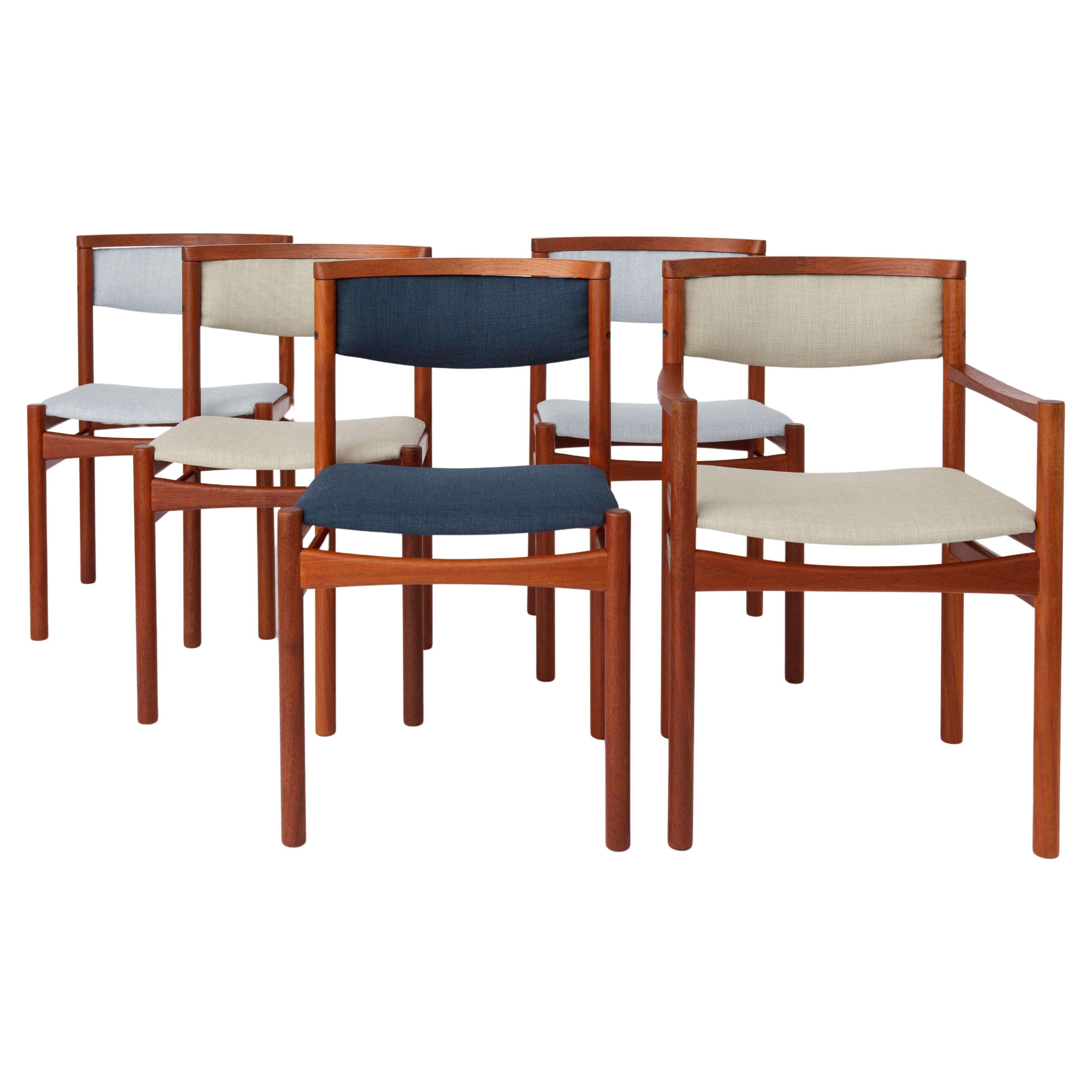 5 Dining Chairs 1960s by SAX, Denmark Teak For Sale