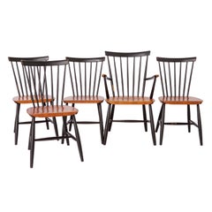 5 Dining Chairs by Erik Fryklund for Hagafors 1950s, Sweden