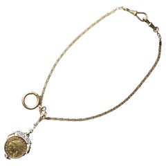 5 Dollar 1910 Gold Coin Watch Chain 18ct