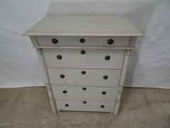 5 Drawer Swedish Gustavian Tall Chest