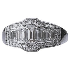 5 Emerald Cut Diamond Ring