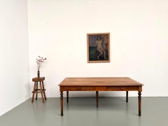 Table de salle à manger 5 pieds en hêtre massif des années 1950