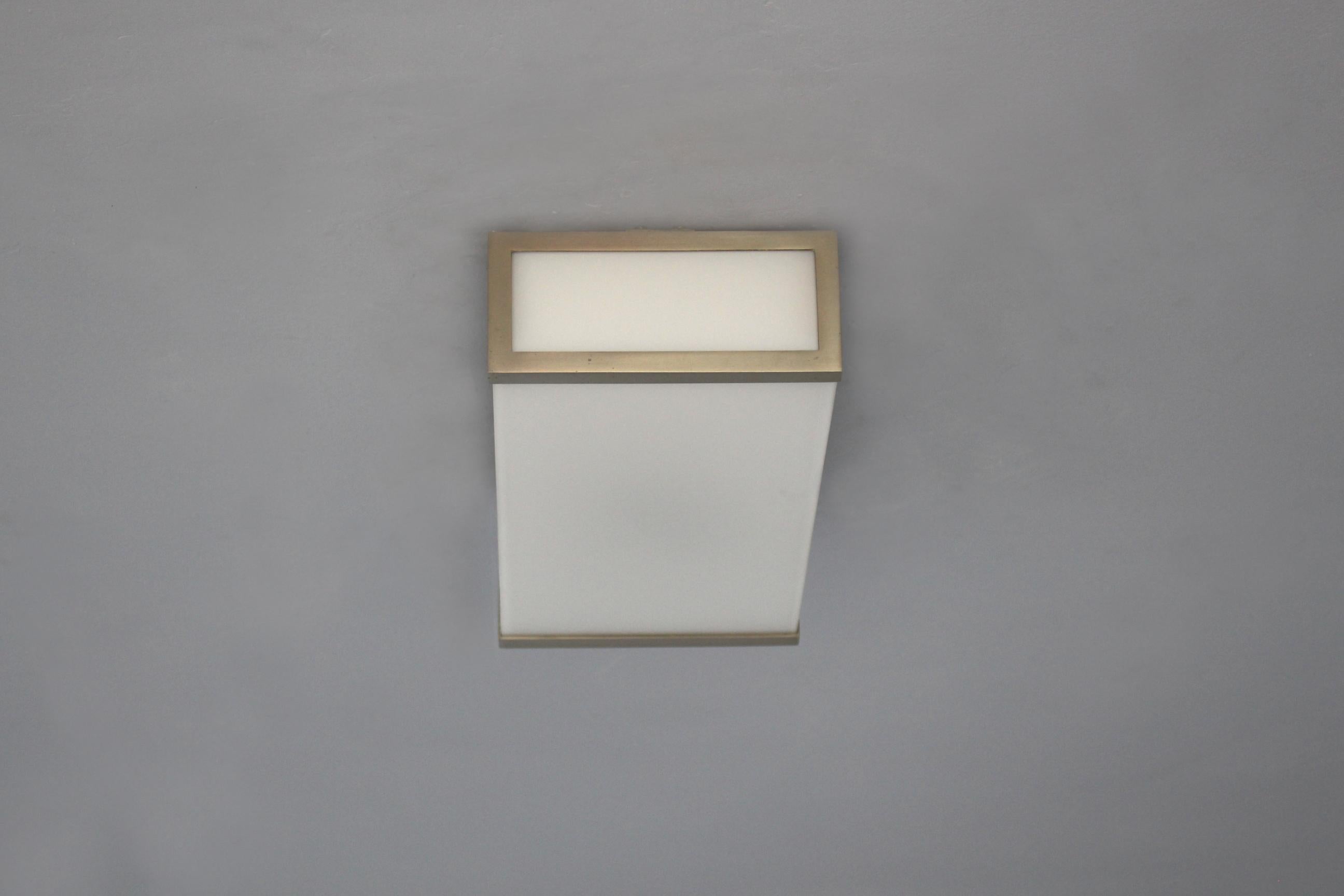 French 5 Fine 1950s Small Rectangular Flush Mounts or Sconces by Jean Perzel