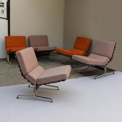 5 Fine French 1960’s Slipper Lounge Chairs by Etienne Fermigier