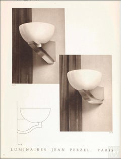 5 Fine French Art Deco Chrome and White Glass Sconces by Jean Perzel