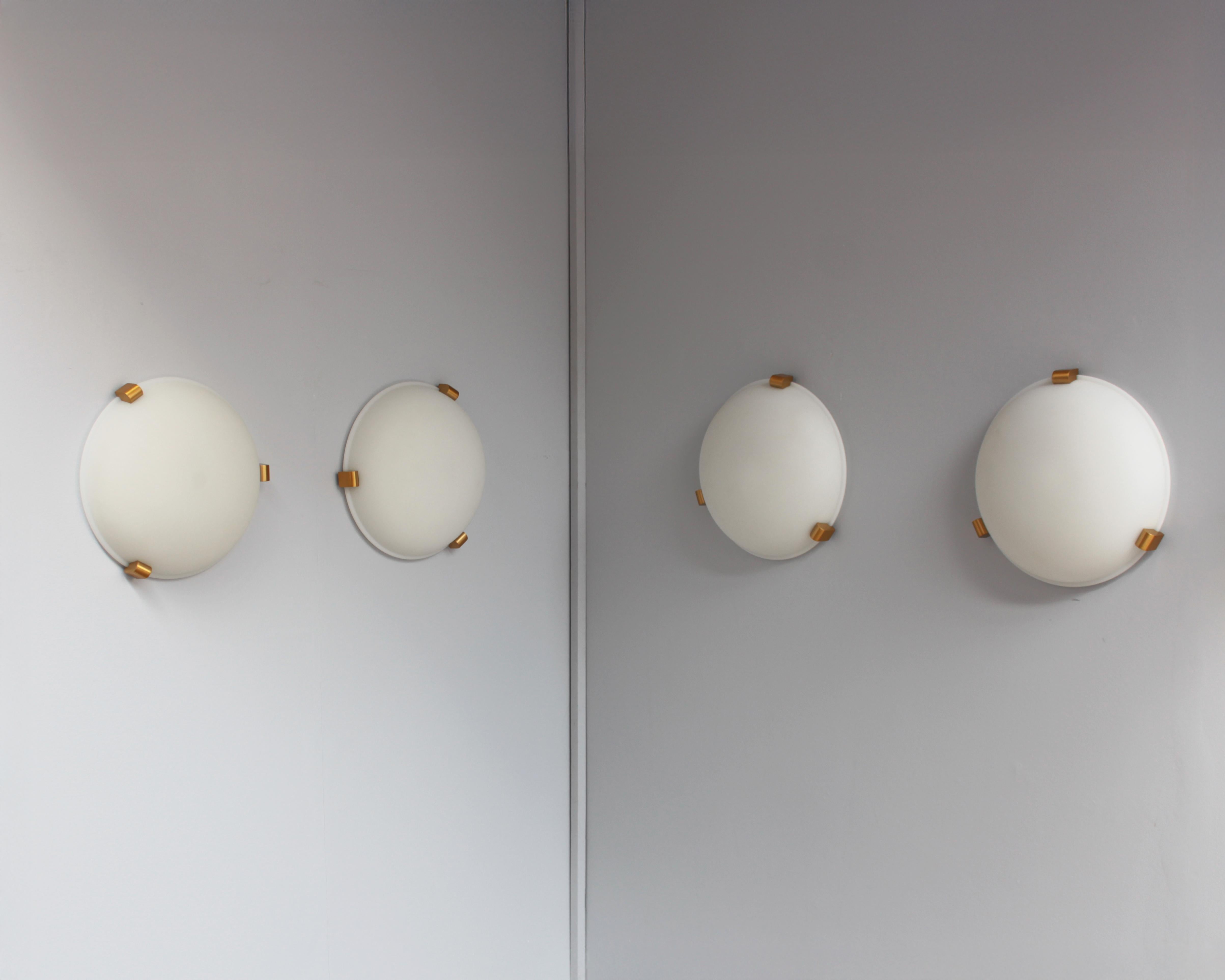 5 finos empotrables o apliques art déco franceses de Jean Perzel Art Decó en venta
