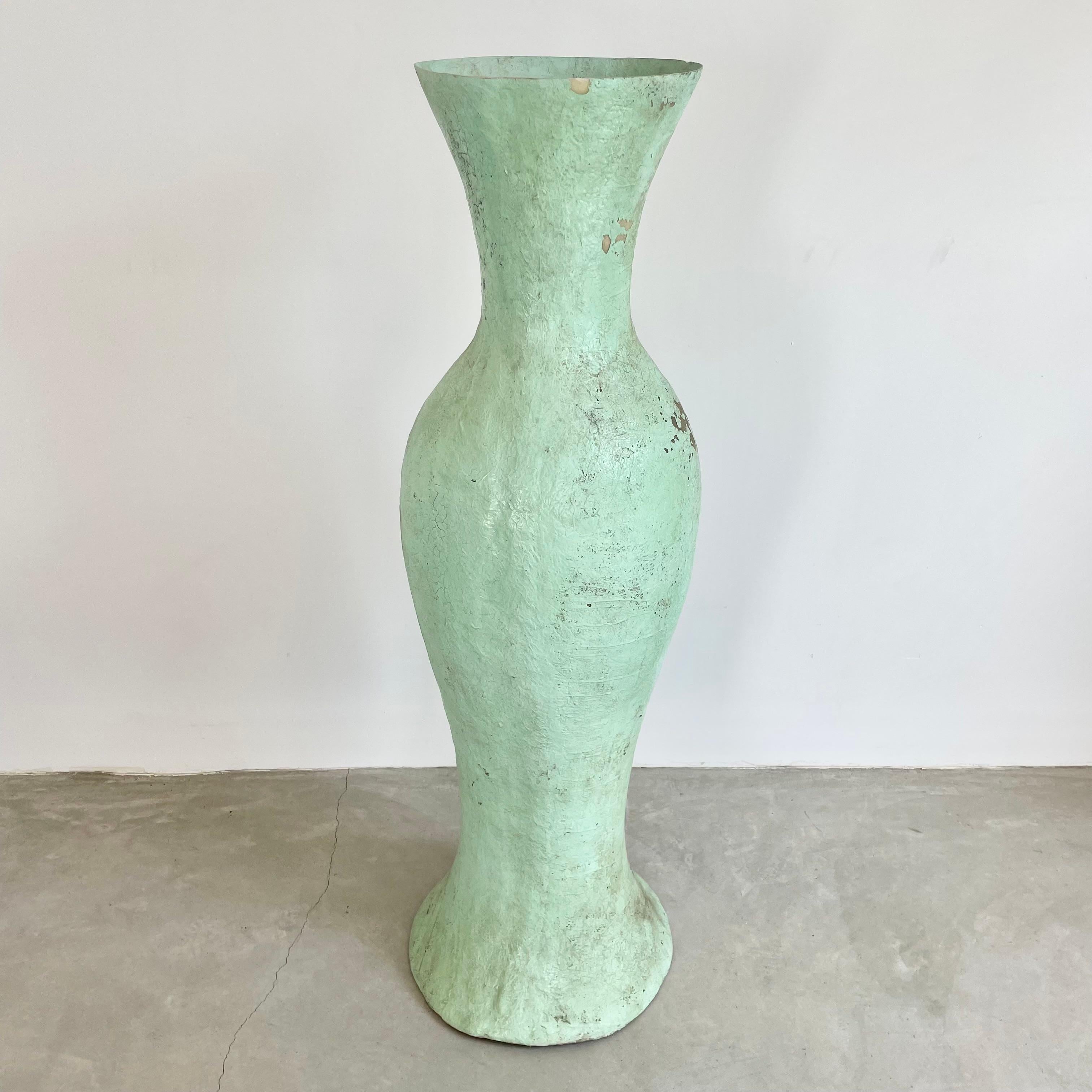 5 Foot Mint Green Fiberglass Vases, Belgium 1960s For Sale 3