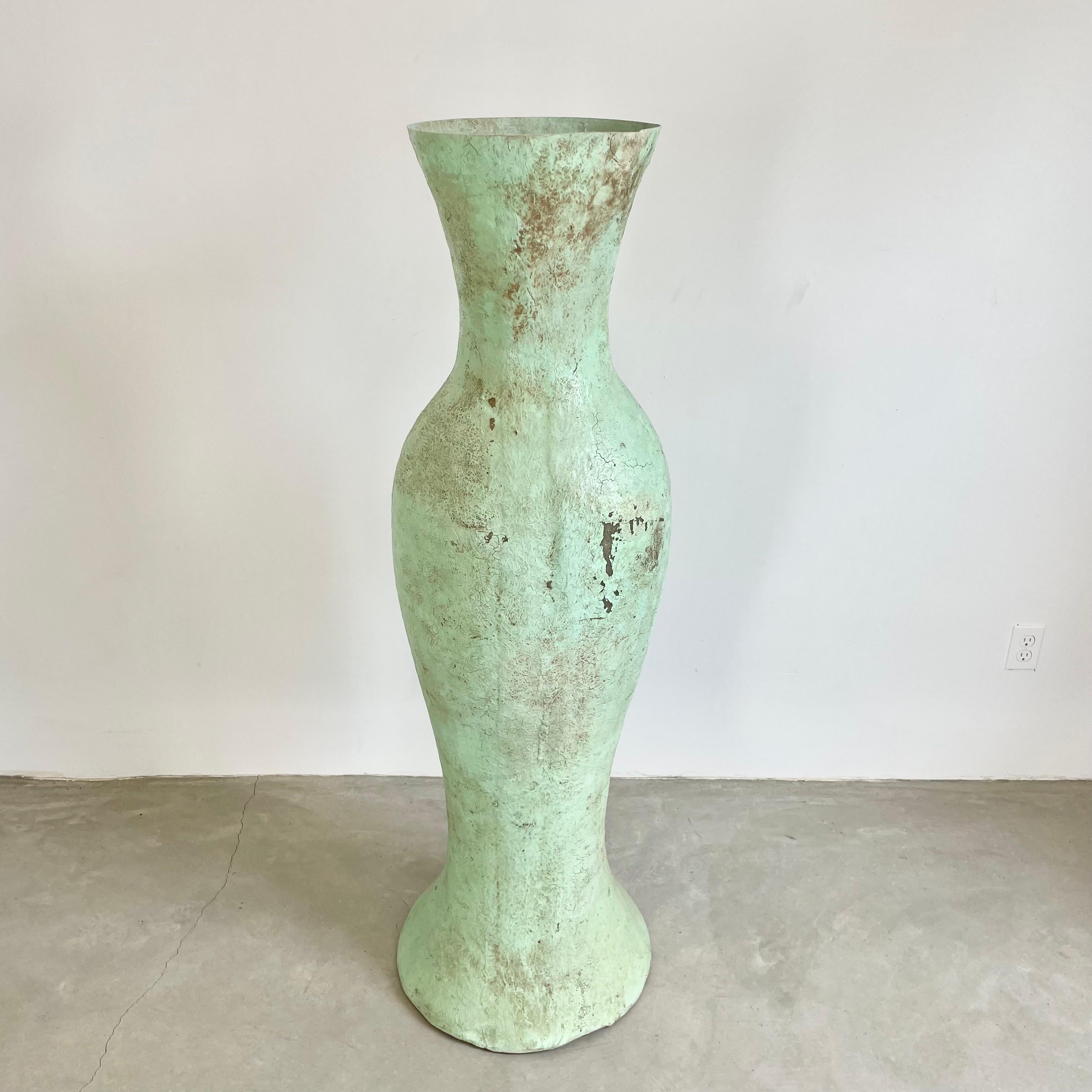 Art Deco 5 Foot Mint Green Fiberglass Vases, Belgium 1960s For Sale