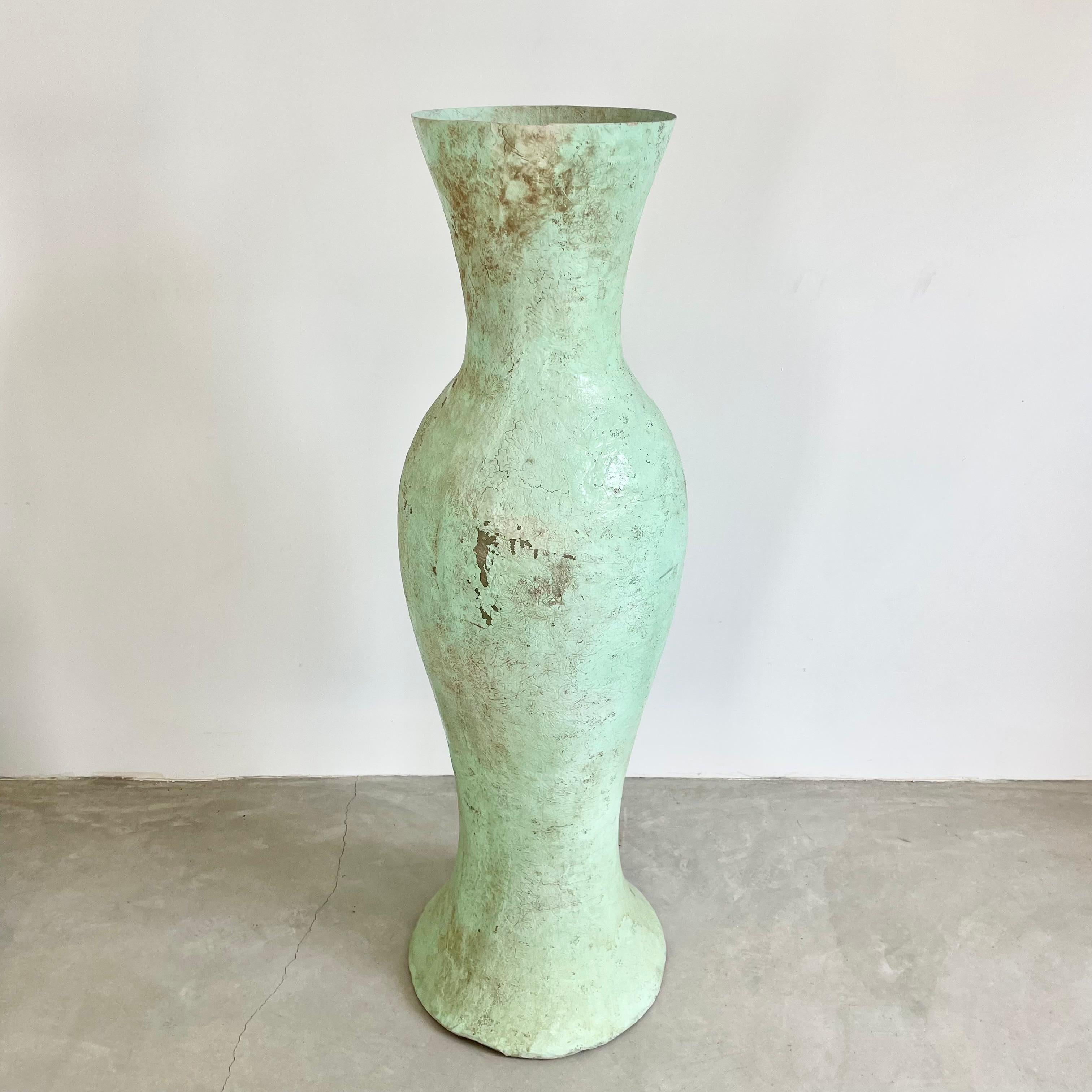 Belgian 5 Foot Mint Green Fiberglass Vases, Belgium 1960s For Sale
