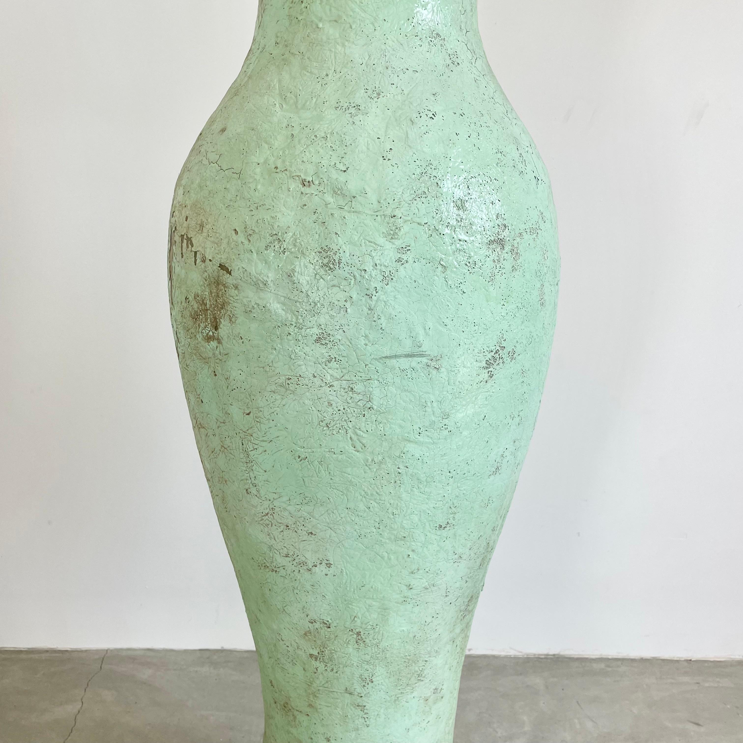 5 Foot Mint Green Fiberglass Vases, Belgium 1960s For Sale 1