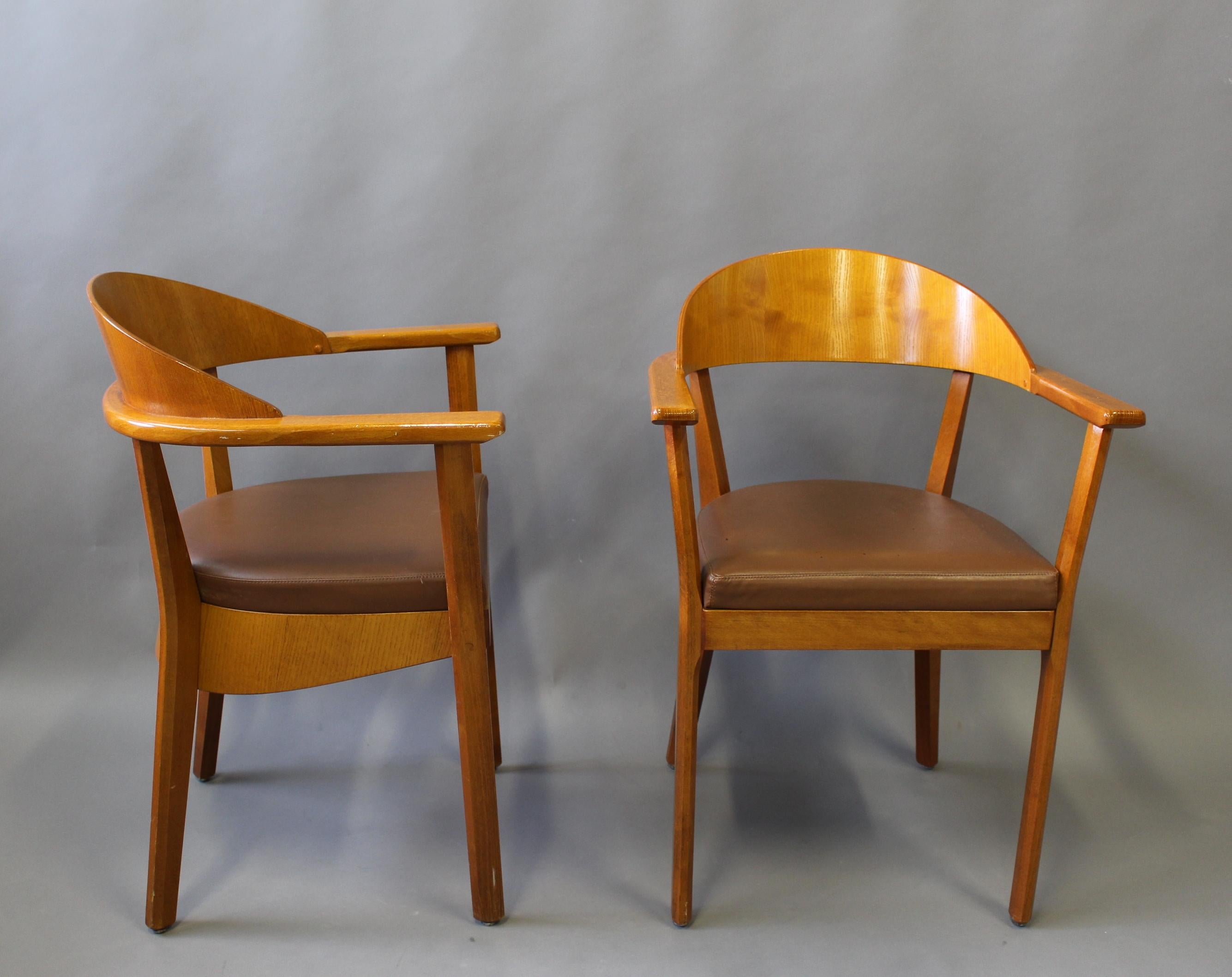 Modern 2 French 1980's Armchairs by Baumann