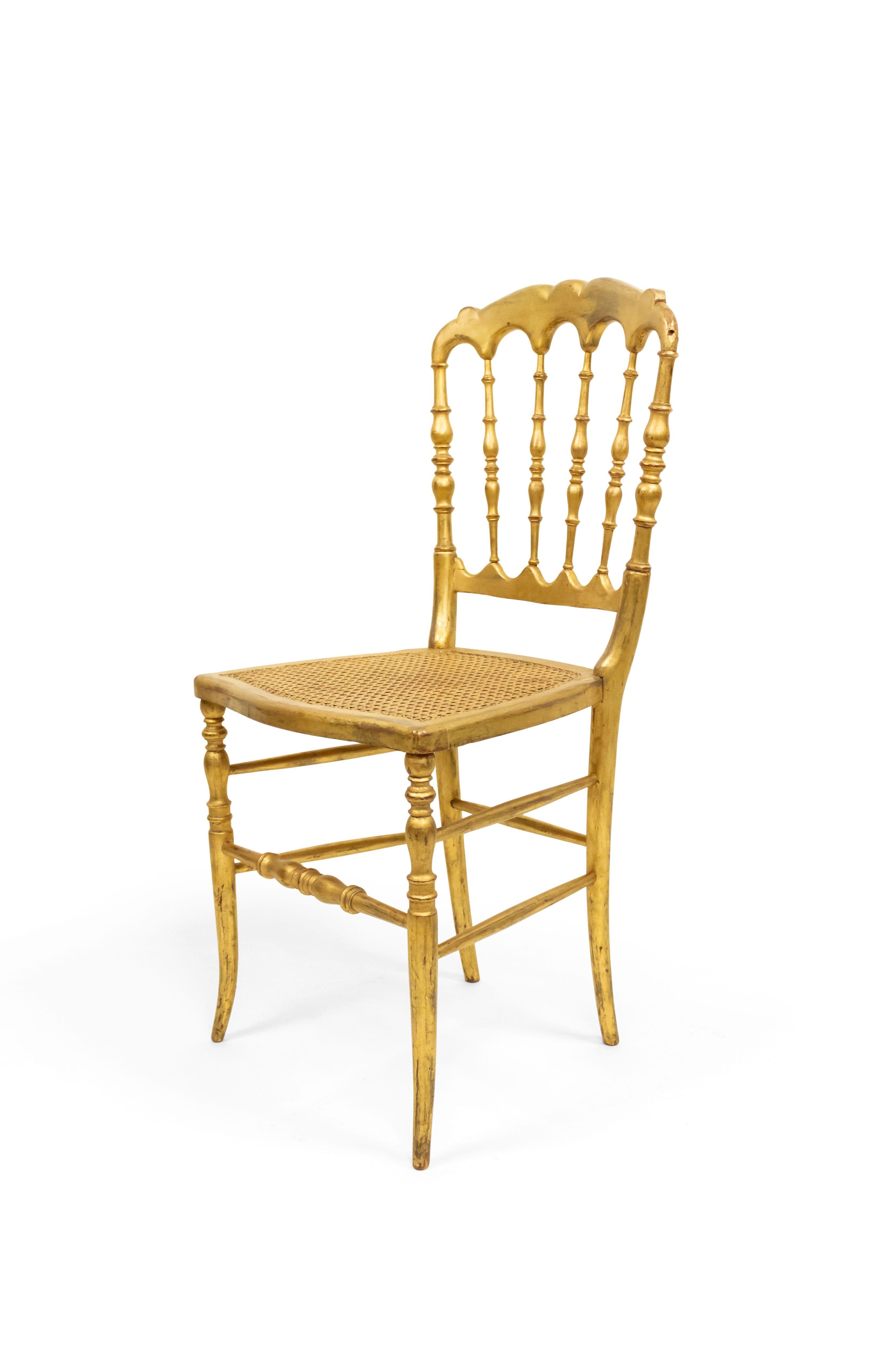 5 French Victorian Gilt Ballroom Side Chairs For Sale 6
