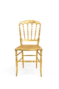 5 French Victorian Gilt Ballroom Side Chairs