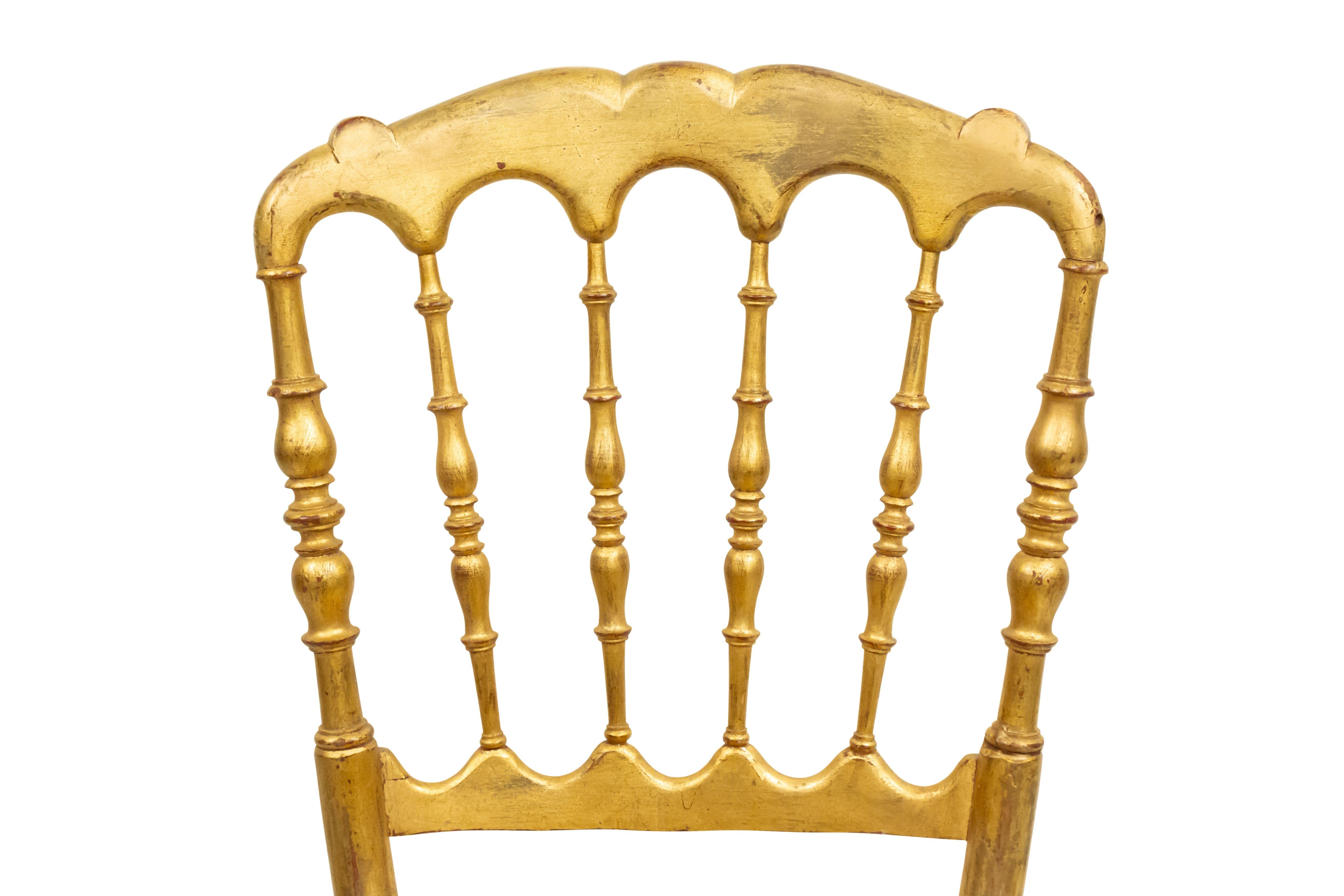 5 French Victorian Gilt Ballroom Side Chairs In Good Condition For Sale In Queens, NY