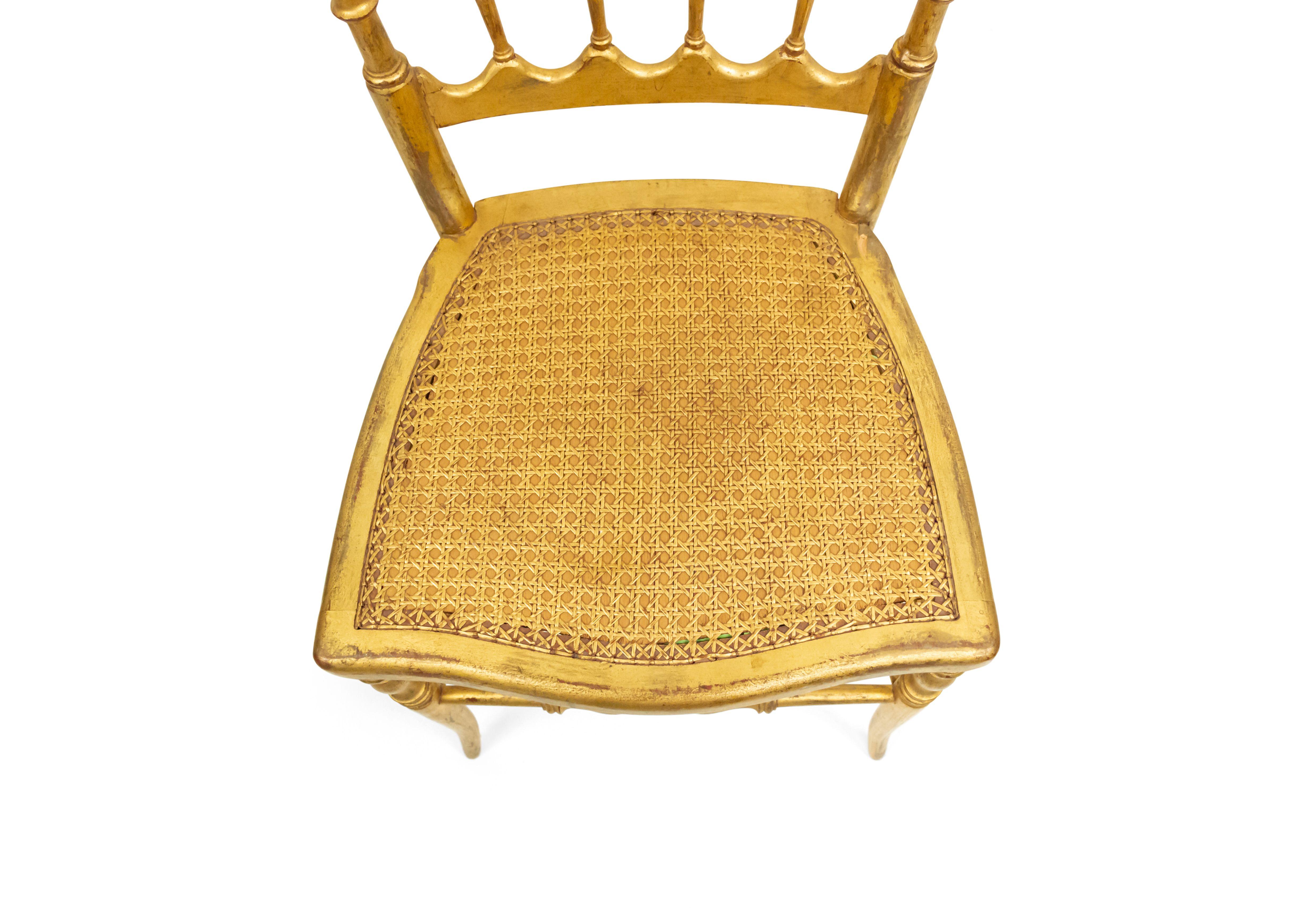 20th Century 5 French Victorian Gilt Ballroom Side Chairs For Sale