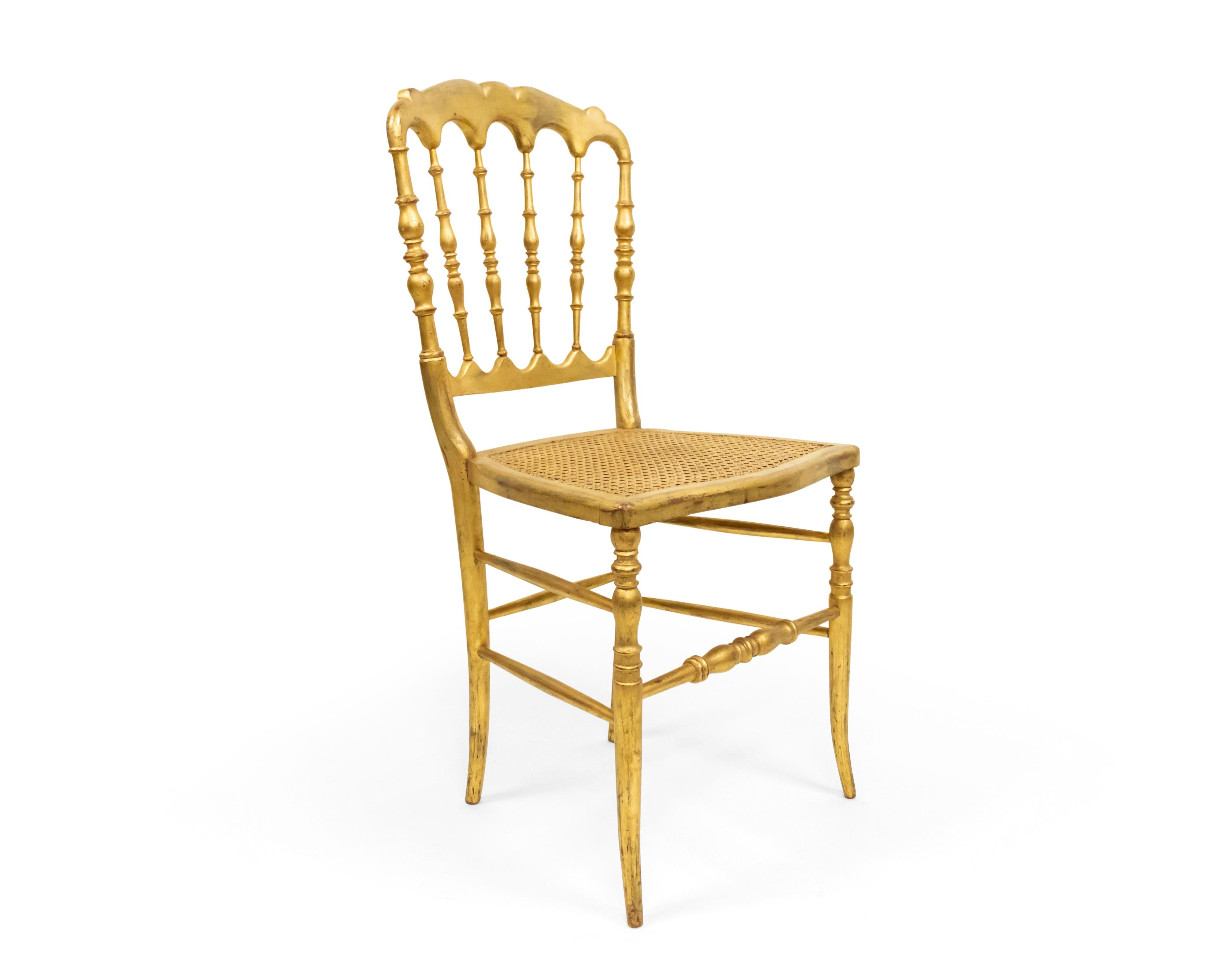5 French Victorian Gilt Ballroom Side Chairs For Sale 1